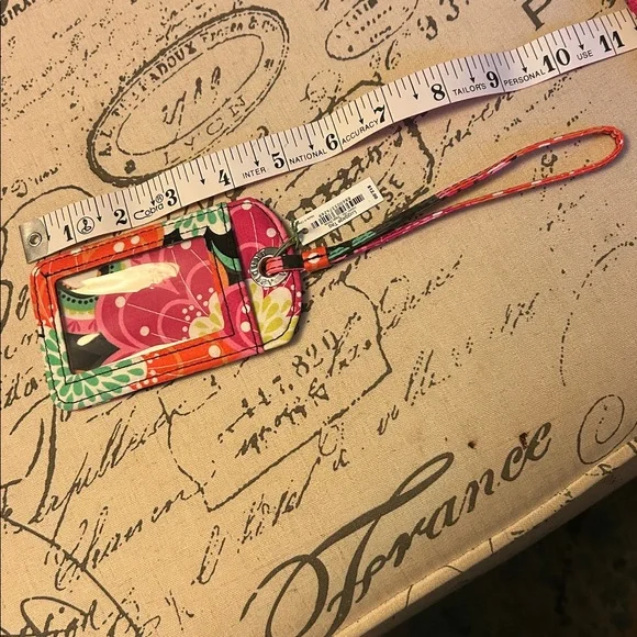 Vera Bradley Luggage Tag ID Badge Holder NWT Ziggy Zinnia Pattern - Picture 6 of 11